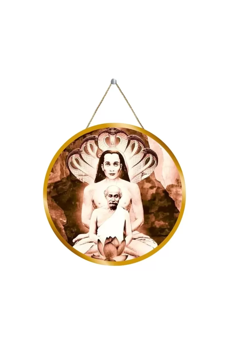 Mahaveeer Babaji 12x12 Inch Round Religious Photo Frame | Spiritual Wall Decor For Home Temple, Pooja Room & Office | Divine Wall Art Picture For Worship, Meditation & Gift (F13395)