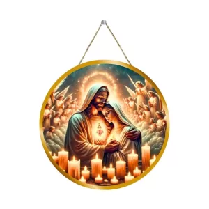 Jesus 12x12 Inch Round Religious Photo Frame | Spiritual Wall Decor For Home Temple, Pooja Room & Office | Divine Wall Art Picture For Worship, Meditation & Gift (F13400) Jesus 12x12 Inch Round Religious Photo Frame | Spiritual Wall Decor For Home Temple, Pooja Room & Office | Divine Wall Art Picture For Worship, Meditation & Gift (F13400)