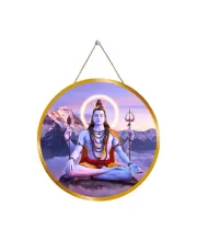 Lord Shiva 12x12 Inch Round Religious Photo Frame | Spiritual Wall Decor For Home Temple, Pooja Room & Office | Divine Wall Art Picture For Worship, Meditation & Gift (F13406)