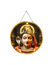 Lord Shiva 12x12 Inch Round Religious Photo Frame | Spiritual Wall Decor For Home Temple, Pooja Room & Office | Divine Wall Art Picture For Worship, Meditation & Gift (F13407)