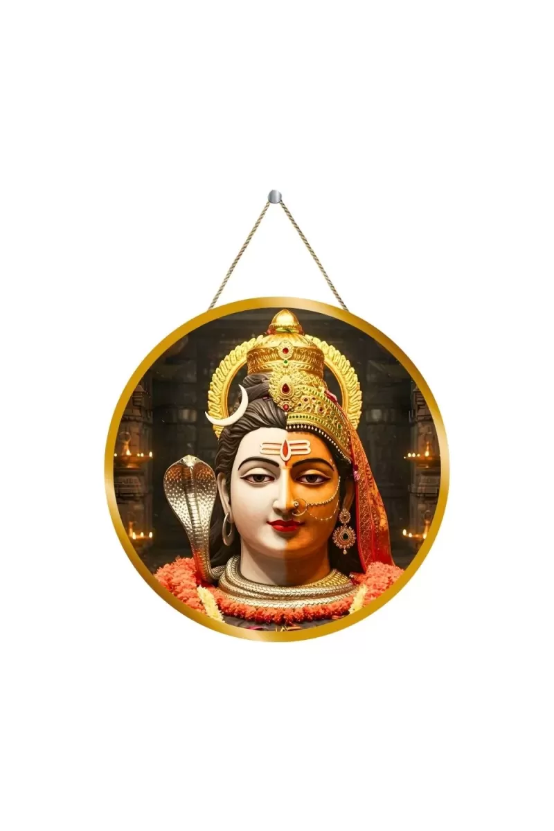 Lord Shiva 12x12 Inch Round Religious Photo Frame | Spiritual Wall Decor For Home Temple, Pooja Room & Office | Divine Wall Art Picture For Worship, Meditation & Gift (F13407)