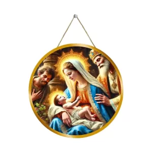 Mary With Christ 12x12 Inch Round Religious Photo Frame | Spiritual Wall Decor For Home Temple, Pooja Room & Office | Divine Wall Art Picture For Worship, Meditation & Gift (F13411) Mary With Christ 12x12 Inch Round Religious Photo Frame | Spiritual Wall Decor For Home Temple, Pooja Room & Office | Divine Wall Art Picture For Worship, Meditation & Gift (F13411)