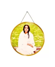 Anandamayi 12x12 Inch Round Religious Photo Frame | Spiritual Wall Decor For Home Temple, Pooja Room & Office | Divine Wall Art Picture For Worship, Meditation & Gift (F13412)