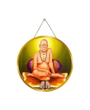 Swami Samarth 12x12 Inch Round Religious Photo Frame | Spiritual Wall Decor For Home Temple, Pooja Room & Office | Divine Wall Art Picture For Worship, Meditation & Gift (F13413)
