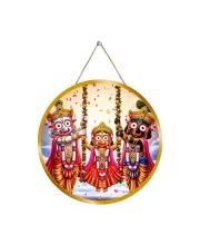 Lord Jagannath 12x12 Inch Round Religious Photo Frame | Spiritual Wall Decor For Home Temple, Pooja Room & Office | Divine Wall Art Picture For Worship, Meditation & Gift (F13421)