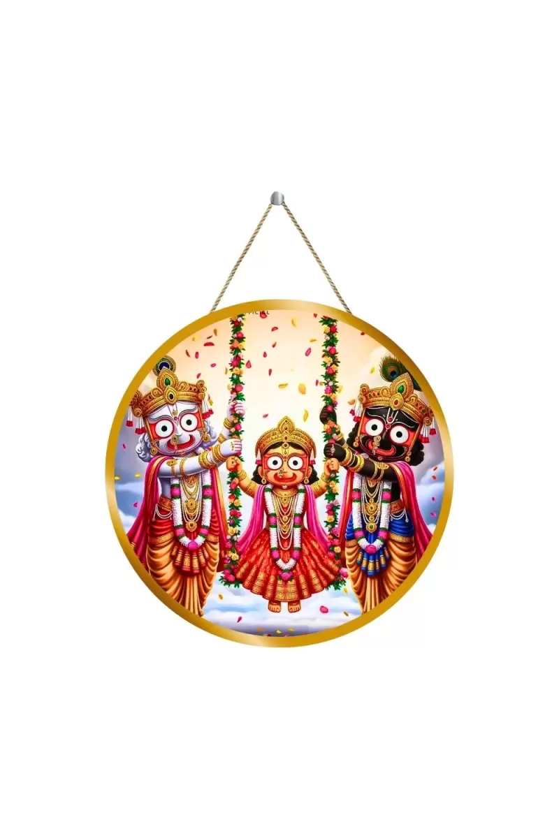 Lord Jagannath 12x12 Inch Round Religious Photo Frame | Spiritual Wall Decor For Home Temple, Pooja Room & Office | Divine Wall Art Picture For Worship, Meditation & Gift (F13421)