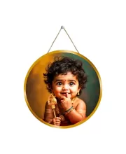 Lord Murugan 12x12 Inch Round Religious Photo Frame | Spiritual Wall Decor For Home Temple, Pooja Room & Office | Divine Wall Art Picture For Worship, Meditation & Gift (F13424)