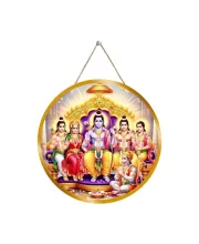 Lord Rama Darbar 12x12 Inch Round Religious Photo Frame | Spiritual Wall Decor For Home Temple, Pooja Room & Office | Divine Wall Art Picture For Worship, Meditation & Gift (F13432)