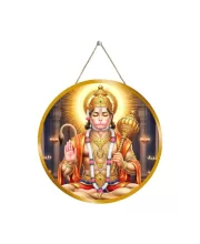 Lord Hanuman 12x12 Inch Round Religious Photo Frame | Spiritual Wall Decor For Home Temple, Pooja Room & Office | Divine Wall Art Picture For Worship, Meditation & Gift (F13433)