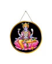 Lord Vishnu 12x12 Inch Round Religious Photo Frame | Spiritual Wall Decor For Home Temple, Pooja Room & Office | Divine Wall Art Picture For Worship, Meditation & Gift (F13439)