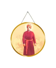 Swami  Vivekananda 12x12 Inch Round Religious Photo Frame | Spiritual Wall Decor For Home Temple, Pooja Room & Office | Divine Wall Art Picture For Worship, Meditation & Gift (F13440)