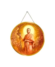 Swami  Vivekananda 12x12 Inch Round Religious Photo Frame | Spiritual Wall Decor For Home Temple, Pooja Room & Office | Divine Wall Art Picture For Worship, Meditation & Gift (F13441)