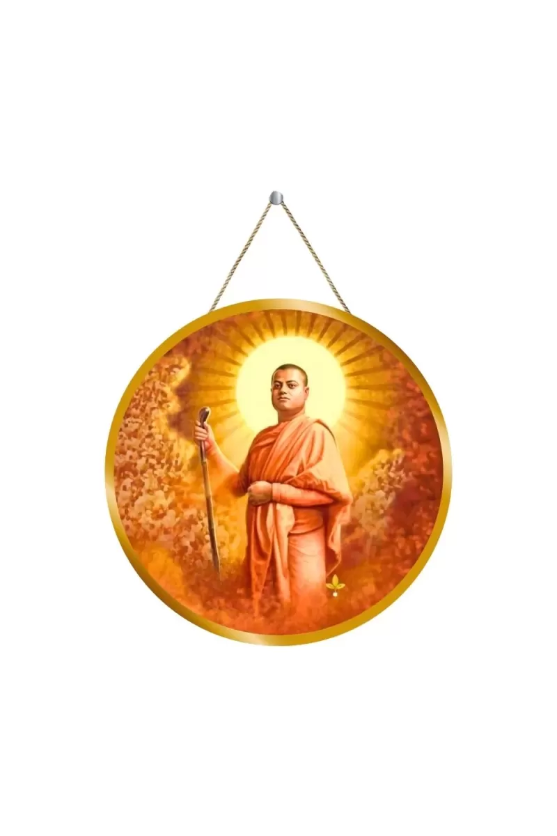 Swami  Vivekananda 12x12 Inch Round Religious Photo Frame | Spiritual Wall Decor For Home Temple, Pooja Room & Office | Divine Wall Art Picture For Worship, Meditation & Gift (F13441)