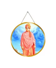 Swami  Vivekananda 12x12 Inch Round Religious Photo Frame | Spiritual Wall Decor For Home Temple, Pooja Room & Office | Divine Wall Art Picture For Worship, Meditation & Gift (F13442)