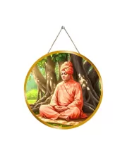 Swami  Vivekananda 12x12 Inch Round Religious Photo Frame | Spiritual Wall Decor For Home Temple, Pooja Room & Office | Divine Wall Art Picture For Worship, Meditation & Gift (F13444)