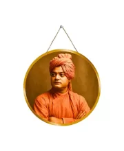 Swami Vivekanada 12x12 Inch Round Religious Photo Frame | Spiritual Wall Decor For Home Temple, Pooja Room & Office | Divine Wall Art Picture For Worship, Meditation & Gift (F13446)