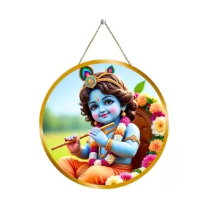 Lord Krishna 12x12 Inch Round Religious Photo Frame | Spiritual Wall Decor For Home Temple, Pooja Room & Office | Divine Wall Art Picture For Worship, Meditation & Gift (F13487) Lord Krishna 12x12 Inch Round Religious Photo Frame | Spiritual Wall Decor For Home Temple, Pooja Room & Office | Divine Wall Art Picture For Worship, Meditation & Gift (F13487)