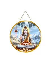 Lord Shiva 12x12 Inch Round Religious Photo Frame | Spiritual Wall Decor For Home Temple, Pooja Room & Office | Divine Wall Art Picture For Worship, Meditation & Gift (F13502)
