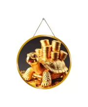 Feng Shui Dragon Turtle 12x12 Inch Round Religious Photo Frame | Spiritual Wall Decor For Home Temple, Pooja Room & Office | Divine Wall Art Picture For Worship, Meditation & Gift (F13513)