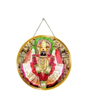 Goddess Mahalakshmi 12x12 Inch Round Religious Photo Frame | Spiritual Wall Decor For Home Temple, Pooja Room & Office | Divine Wall Art Picture For Worship, Meditation & Gift (F13520)