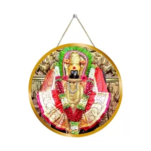 Goddess Mahalakshmi 12x12 Inch Round Religious Photo Frame | Spiritual Wall Decor For Home Temple, Pooja Room & Office | Divine Wall Art Picture For Worship, Meditation & Gift (F13520)