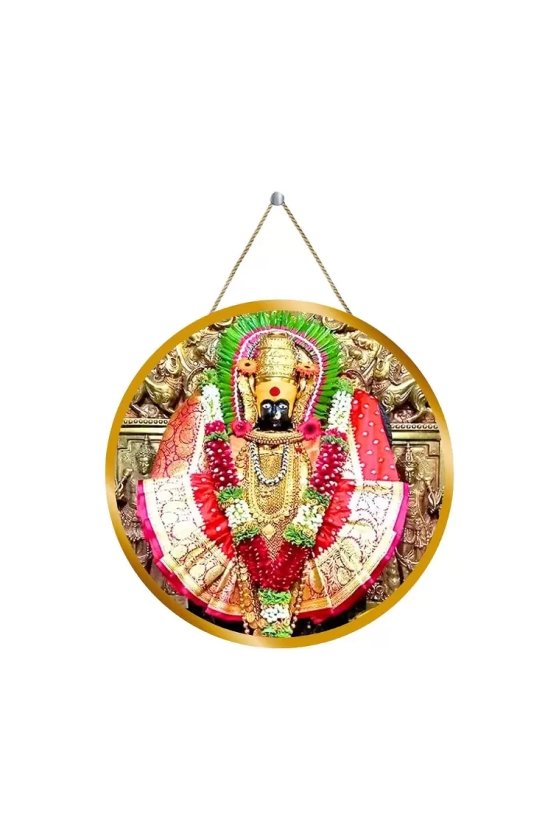 Goddess Mahalakshmi 12x12 Inch Round Religious Photo Frame | Spiritual Wall Decor For Home Temple, Pooja Room & Office | Divine Wall Art Picture For Worship, Meditation & Gift (F13520)