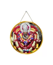 Maa Sharda Bhavani 12x12 Inch Round Religious Photo Frame | Spiritual Wall Decor For Home Temple, Pooja Room & Office | Divine Wall Art Picture For Worship, Meditation & Gift (F13521)
