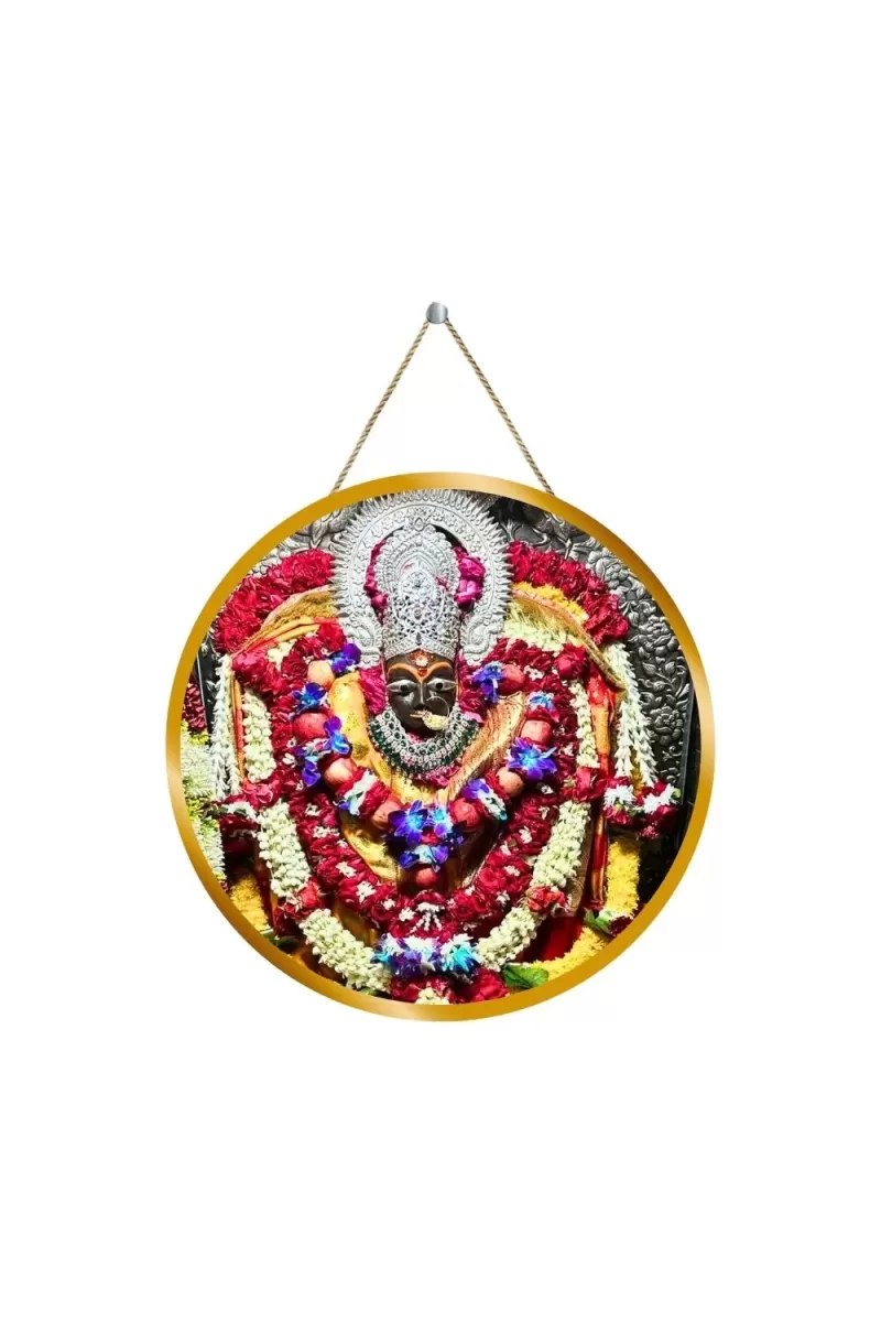 Maa Sharda Bhavani 12x12 Inch Round Religious Photo Frame | Spiritual Wall Decor For Home Temple, Pooja Room & Office | Divine Wall Art Picture For Worship, Meditation & Gift (F13521)