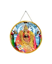 Goddess Mahalakshmi  12x12 Inch Round Religious Photo Frame | Spiritual Wall Decor For Home Temple, Pooja Room & Office | Divine Wall Art Picture For Worship, Meditation & Gift (F13541)