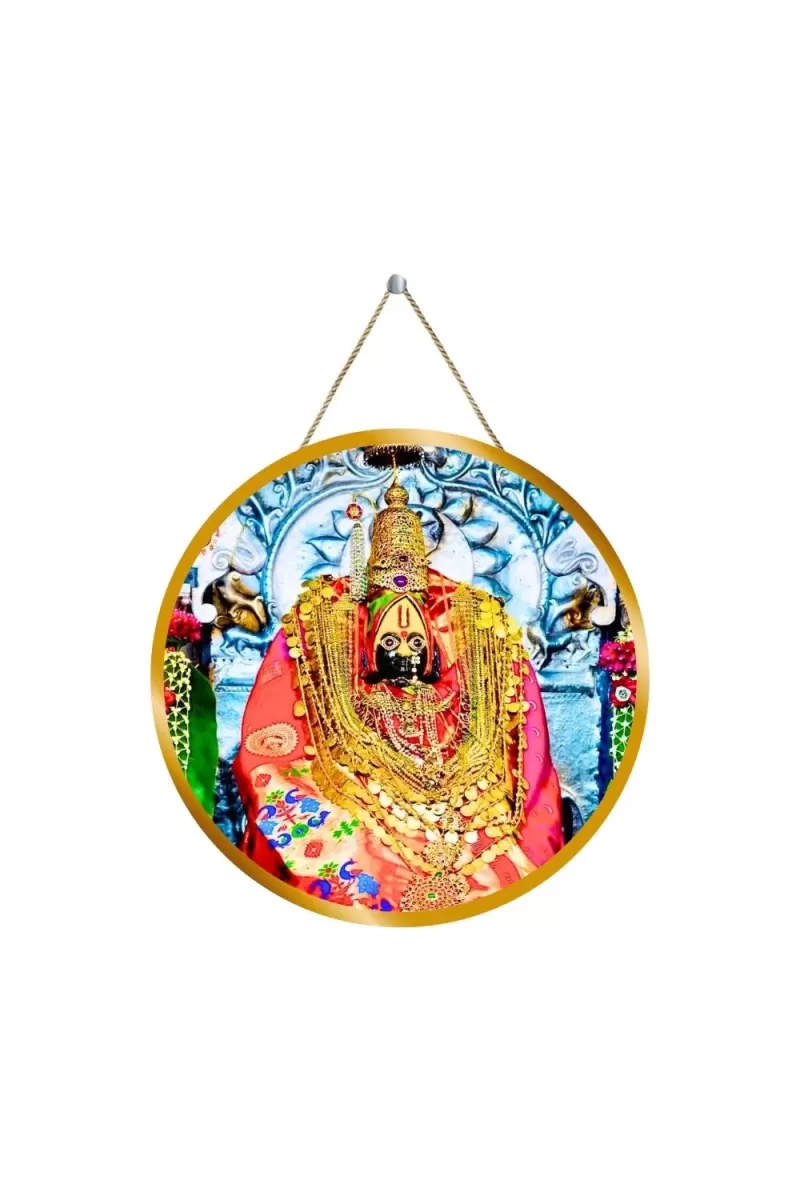 Goddess Mahalakshmi  12x12 Inch Round Religious Photo Frame | Spiritual Wall Decor For Home Temple, Pooja Room & Office | Divine Wall Art Picture For Worship, Meditation & Gift (F13541)