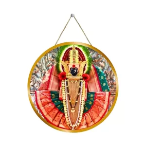 Goddess Mahalakshmi  12x12 Inch Round Religious Photo Frame | Spiritual Wall Decor For Home Temple, Pooja Room & Office | Divine Wall Art Picture For Worship, Meditation & Gift (F13542)