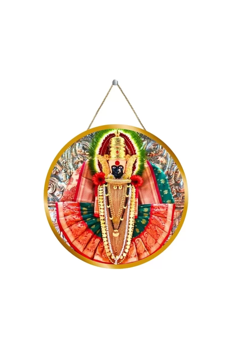 Goddess Mahalakshmi  12x12 Inch Round Religious Photo Frame | Spiritual Wall Decor For Home Temple, Pooja Room & Office | Divine Wall Art Picture For Worship, Meditation & Gift (F13542)