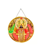 Goddess Mahalaxmi (Ambabai) 12x12 Inch Round Religious Photo Frame | Spiritual Wall Decor For Home Temple, Pooja Room & Office | Divine Wall Art Picture For Worship, Meditation & Gift (F13543)