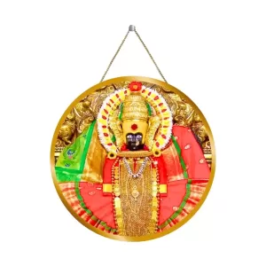 Goddess Mahalaxmi (Ambabai) 12x12 Inch Round Religious Photo Frame | Spiritual Wall Decor For Home Temple, Pooja Room & Office | Divine Wall Art Picture For Worship, Meditation & Gift (F13543)