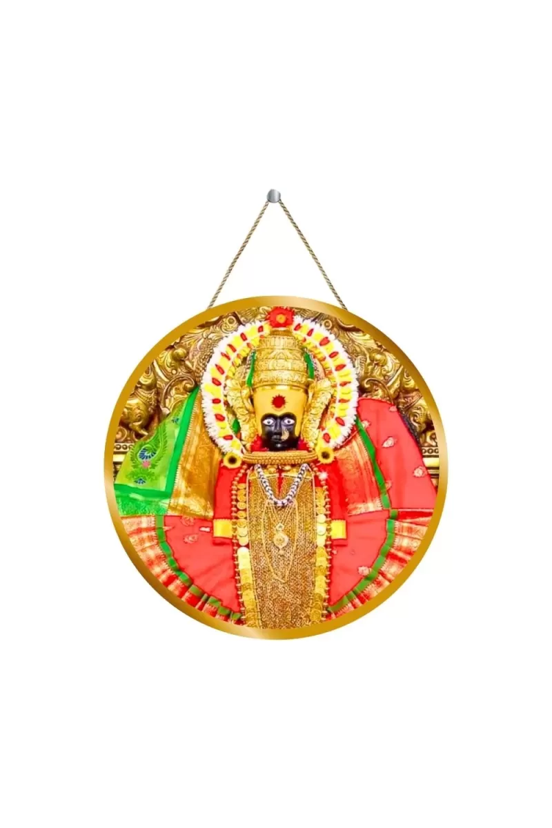 Goddess Mahalaxmi (Ambabai) 12x12 Inch Round Religious Photo Frame | Spiritual Wall Decor For Home Temple, Pooja Room & Office | Divine Wall Art Picture For Worship, Meditation & Gift (F13543)