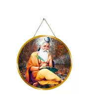 Veda Vyasa 12x12 Inch Round Religious Photo Frame | Spiritual Wall Decor For Home Temple, Pooja Room & Office | Divine Wall Art Picture For Worship, Meditation & Gift (F13554)