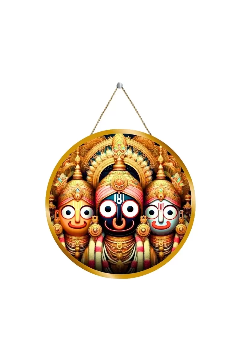 Lord Jagannath 12x12 Inch Round Religious Photo Frame | Spiritual Wall Decor For Home Temple, Pooja Room & Office | Divine Wall Art Picture For Worship, Meditation & Gift (F13556)