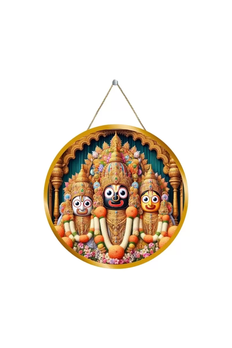 Lord Jagannath 12x12 Inch Round Religious Photo Frame | Spiritual Wall Decor For Home Temple, Pooja Room & Office | Divine Wall Art Picture For Worship, Meditation & Gift (F13557)
