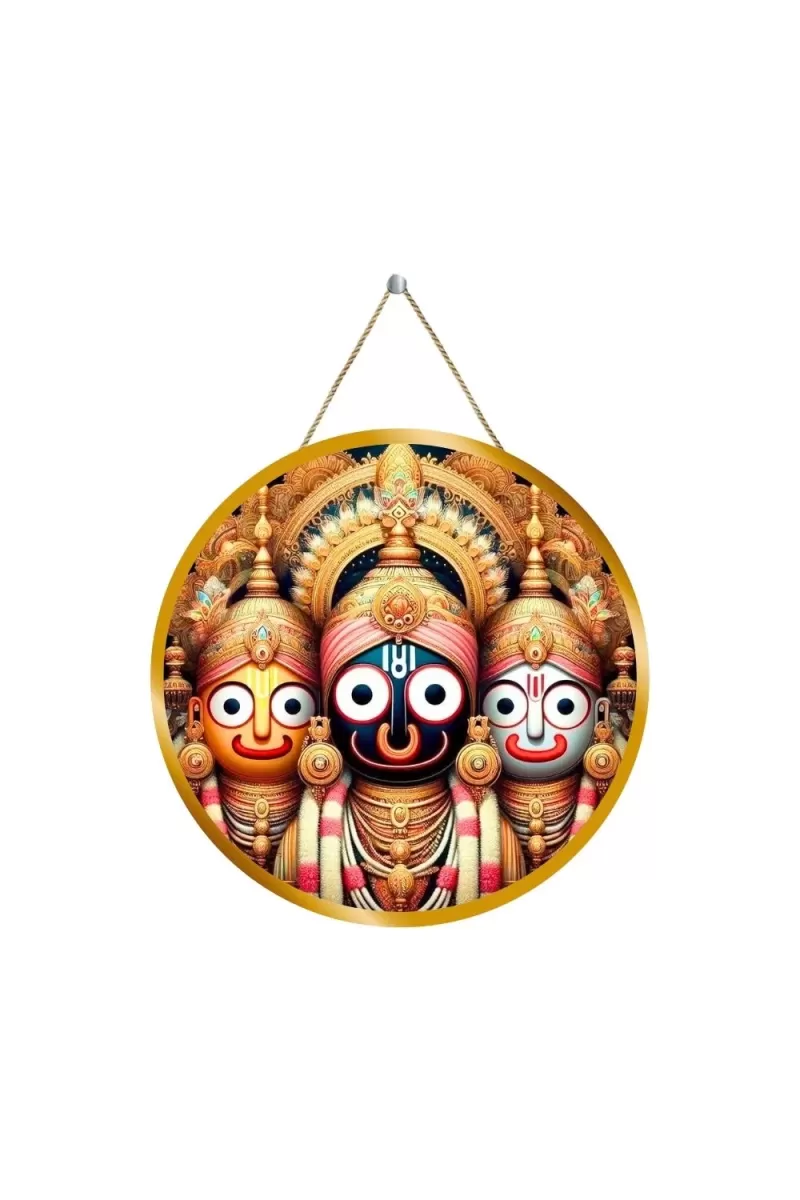 Lord Jagannath 12x12 Inch Round Religious Photo Frame | Spiritual Wall Decor For Home Temple, Pooja Room & Office | Divine Wall Art Picture For Worship, Meditation & Gift (F13558)