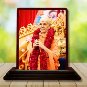 Car Desk/Table Top Mahant Swami Maharaj Wooden Photo Stand 3x4 Inches, Compact & Stylish Spiritual Display For Car, Home & Office (Pack Of 1) (F14142) Car Desk/Table Top Mahant Swami Maharaj Wooden Photo Stand 3x4 Inches, Compact & Stylish Spiritual Display For Car, Home & Office (Pack Of 1) (F14142)