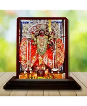 Car Desk/Table Top Maa Kali Matha Wooden Photo Stand  3x4 Inches, Compact & Stylish Spiritual Display For Car, Home & Office (Pack Of 1) (F14143)