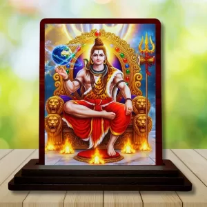 Car Desk/Table Top Lord Shiva Wooden Photo Stand 3x4 Inches, Compact & Stylish Spiritual Display For Car, Home & Office (Pack Of 1) (F14146) Car Desk/Table Top Lord Shiva Wooden Photo Stand 3x4 Inches, Compact & Stylish Spiritual Display For Car, Home & Office (Pack Of 1) (F14146)