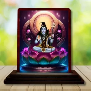 Car Desk/Table Top Lord Shiva Wooden Photo Stand 3x4 Inches, Compact & Stylish Spiritual Display For Car, Home & Office (Pack Of 1) (F14149) Car Desk/Table Top Lord Shiva Wooden Photo Stand 3x4 Inches, Compact & Stylish Spiritual Display For Car, Home & Office (Pack Of 1) (F14149)