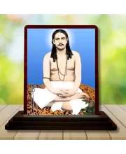 Car Desk/Table Top Swami Nigamananda Paramahansa  Wooden Photo Stand  3x4 Inches, Compact & Stylish Spiritual Display For Car, Home & Office (Pack Of 1) (F14141)