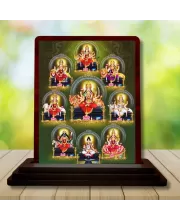 Car Desk/Table Top Ashta Lakshmi Wooden Photo Stand  3x4 Inches, Compact & Stylish Spiritual Display For Car, Home & Office (Pack Of 1) (F14153)