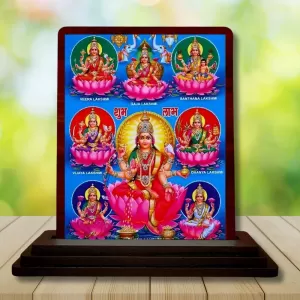 Car Desk/Table Top Ashta Lakshmi Wooden Photo Stand 3x4 Inches, Compact & Stylish Spiritual Display For Car, Home & Office (Pack Of 1) (F14154) Car Desk/Table Top Ashta Lakshmi Wooden Photo Stand 3x4 Inches, Compact & Stylish Spiritual Display For Car, Home & Office (Pack Of 1) (F14154)