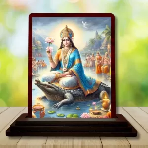 Car Desk/Table Top Goddess Ganga Wooden Photo Stand 3x4 Inches, Compact & Stylish Spiritual Display For Car, Home & Office (Pack Of 1) (F14157) Car Desk/Table Top Goddess Ganga Wooden Photo Stand 3x4 Inches, Compact & Stylish Spiritual Display For Car, Home & Office (Pack Of 1) (F14157)