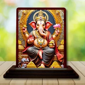 Car Desk/Table Top Lord Ganesha Wooden Photo Stand 3x4 Inches, Compact & Stylish Spiritual Display For Car, Home & Office (Pack Of 1) (F14160) Car Desk/Table Top Lord Ganesha Wooden Photo Stand 3x4 Inches, Compact & Stylish Spiritual Display For Car, Home & Office (Pack Of 1) (F14160)