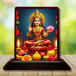 Car Desk/Table Top Maha Lakshmi Wooden Photo Stand 3x4 Inches, Compact & Stylish Spiritual Display For Car, Home & Office (Pack Of 1) (F14161) Car Desk/Table Top Maha Lakshmi Wooden Photo Stand 3x4 Inches, Compact & Stylish Spiritual Display For Car, Home & Office (Pack Of 1) (F14161)
