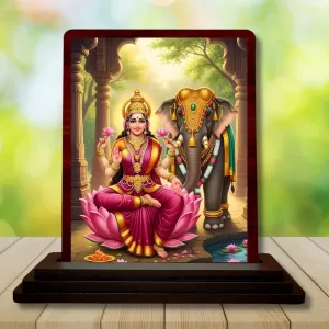 Car Desk/Table Top Goddess Lakshmi Wooden Photo Stand 3x4 Inches, Compact & Stylish Spiritual Display For Car, Home & Office (Pack Of 1) (F14168) Car Desk/Table Top Goddess Lakshmi Wooden Photo Stand 3x4 Inches, Compact & Stylish Spiritual Display For Car, Home & Office (Pack Of 1) (F14168)